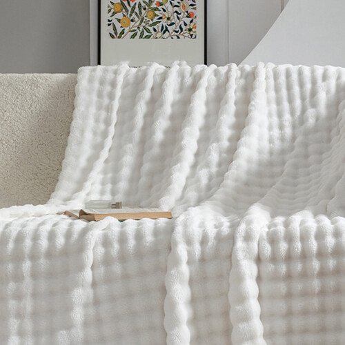 Witte microvezel plaid 100x150cm 1