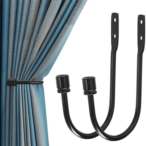 Schwarze Metall-Gardinenhalter (8er-Set) 1