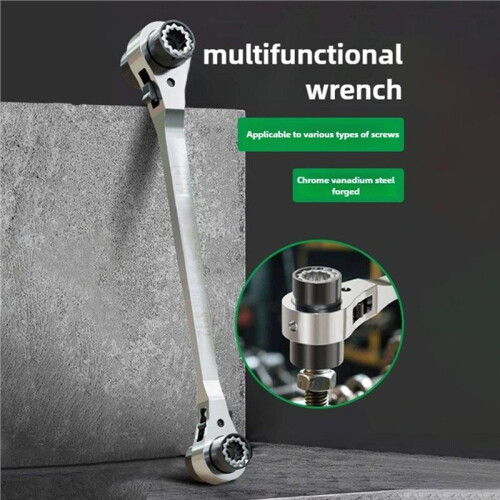 Multifunctional Ratchet Wrench with Bi-Directional Thickening, Quick and Labor-Saving Rust Proof Wrench Easy Use 2
