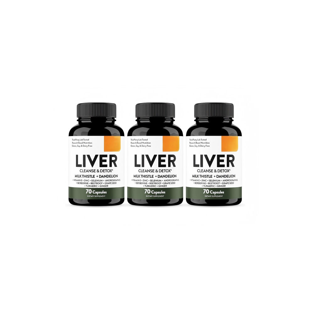 (3pcs) Liver Cleanse Detox & Repair Support Capsules with Milk Thistle & Dandelion Root Herbal Supplement Pills for Liver Health 140 Count