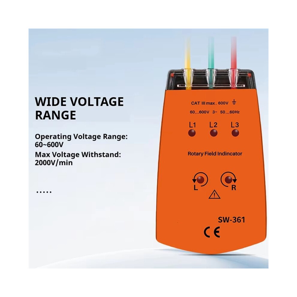 New Phase Sequence Tester, 3-Phase AC Rotation Meter, Voltage/Current ...