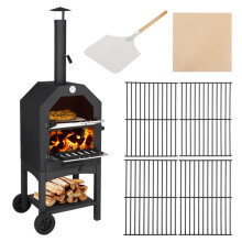 Portable Pizza Oven Outdoor Grill Built-in Thermometer