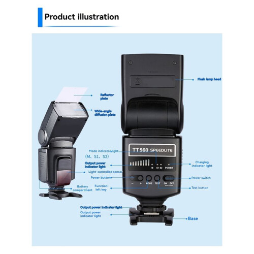 TT560 Flash Speedlite Digital Camera Speedlight for       DSLR Cameras Speedlight 2