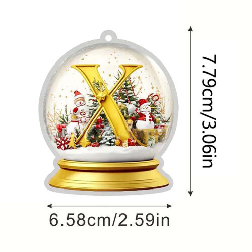 Yellow Crystal Acrylic Christmas Tree Alphabet Ornaments 2