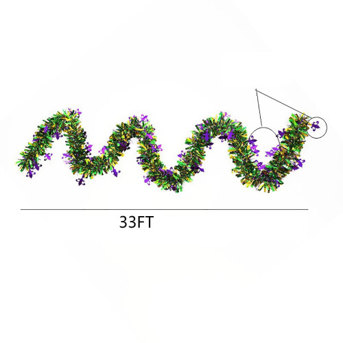 Γιρλάντα Mardi Gras με φώτα LED 33ft 2