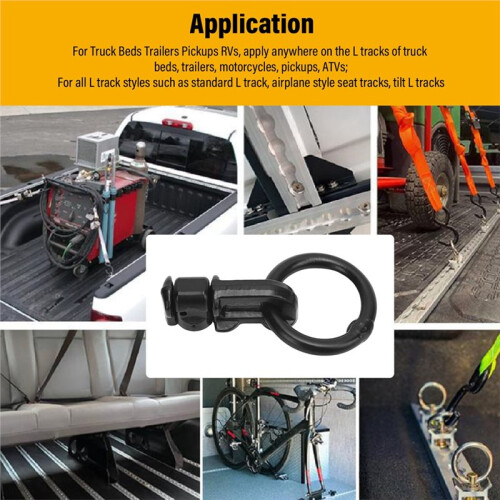 6 Pcs L Track Double Stud Fitting for Truck Bed Tie Down, 5000lbs Breaking Strength 1