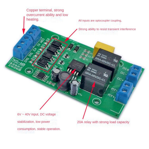 3X  6V 12V 24V Motor Forward and Reverse Controller 20A High Current with Limit Relay Driver Lifting Control Board P0 1