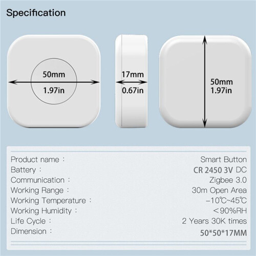 3X Tuya Zigbee Wireless   One Key Push Button Control Scene  Remote Controller Home Automation 2
