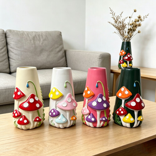 Pilzvasen für Blumen, 5,9 Zoll Regenbogen, stilvolle-A 2