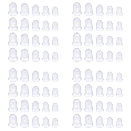 80 Pcs Fingertip Protectors, 5 Sizes Ukulele Finger Caps,for Guitar Ukulele Stringed Instruments