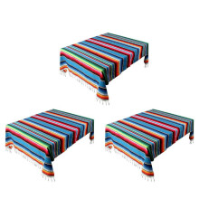 3X Mexican Blanket Sarape Picnic Rug Throw Tablecloth Hot Rod for Yoga Party , 150X215cm