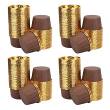 200 St Aluminiumfolie Cupcake Cups Engångsmuffin Liners Bakformar Aluminium Cupcake Tip Pan Ramekin Hållare Little Pudding Cups-Guld + Brun