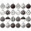 Black & White Shatterproof Boho Christmas Ornaments 24 pcs 2