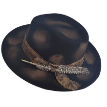 Trendy Bucket Hat Stylish Style Feather Ornament Unisex-Black
