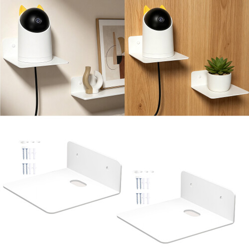 Acrylic Wall Shelf for Projector Adhesive Floating-White 2