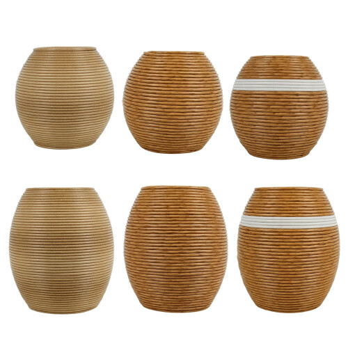 Handgefertigte gewebte Blumenvasen, Korb-Rattan-Vasen,-L 252B 1