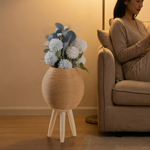 Handgefertigte gewebte Blumenvasen, Korb-Rattan-Vasen,-L 252B 2