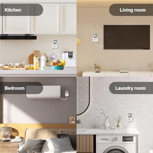 Watt Meter Power Meter Plug Electricity Usage Monitor,Kilowatt Meter Socket Outlet,Voltage Amps Power Meter US Plug 1