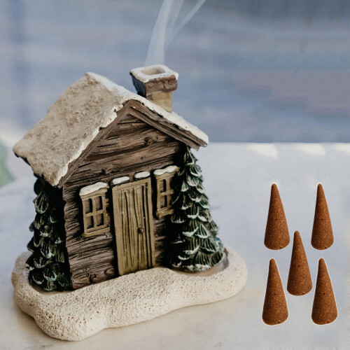 Θυμιατήριο Resin Winter Cottage με 5 ξυλάκια 1