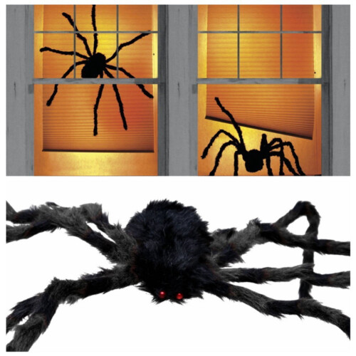 Τριχωτή αράχνη για το Halloween – μαύρη με κόκκινα μάτια, 1