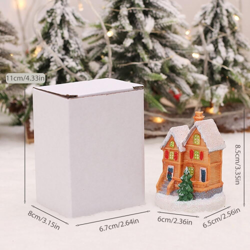 Verlicht kerstdorpje ornament van hars, 11x8x6,7 cm 2