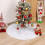 Witte pluche kerstboomrok 78x78 cm 5