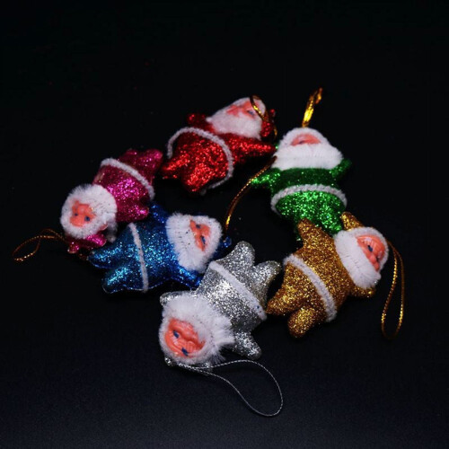 Mini Santa Pendant Set Red 6 Pieces 1