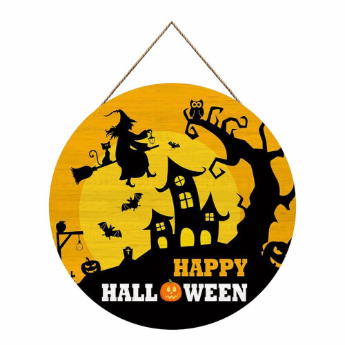 Halloween velkomstdørskilt 12 tommer 1
