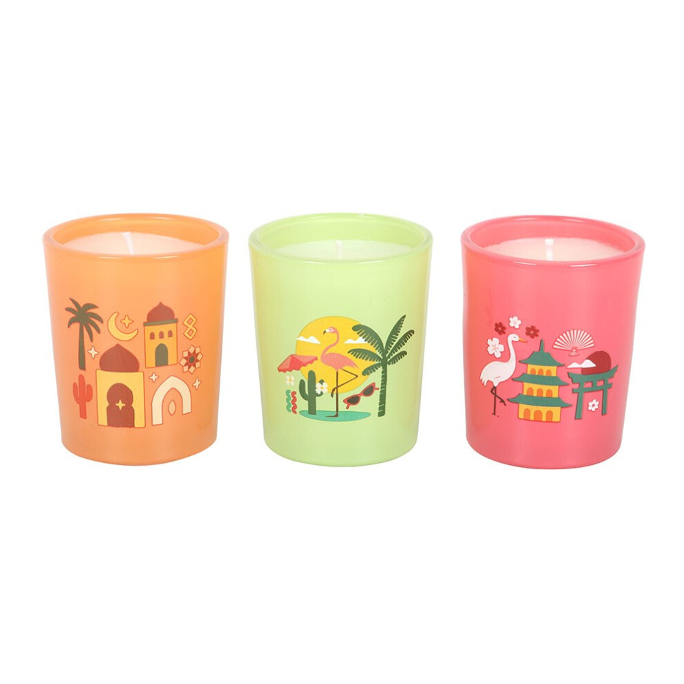 Something Different Amber Around The World Scented Candle (Pack Of 3)