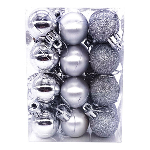 Shatterproof Christmas Ball Ornaments Silver 24 pcs 1