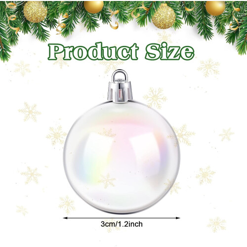 Clear Christmas Balls Plastic 12 pcs 2 inch 1