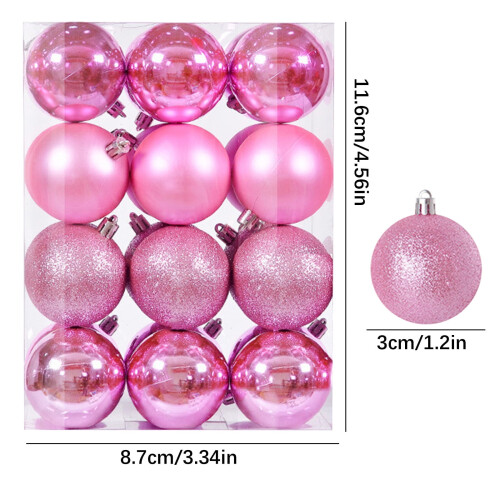 XUNRYAN shatterproof Christmas tree ornaments pink set 12 2
