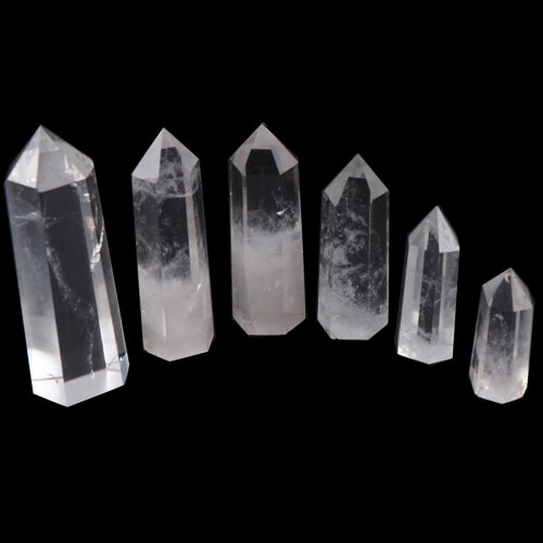 Baguette pointue en cristal de quartz clair – Obélisque hexagonal 2