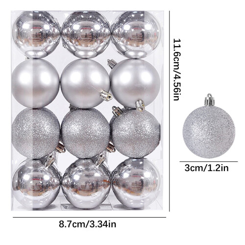 Staron Christmas ornaments silver 24 pcs 30mm 1