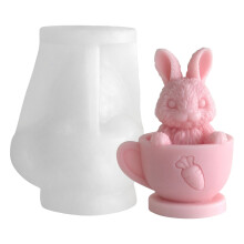 Teacup Hare Silicone Molds Easter Candle Silicone Mould for