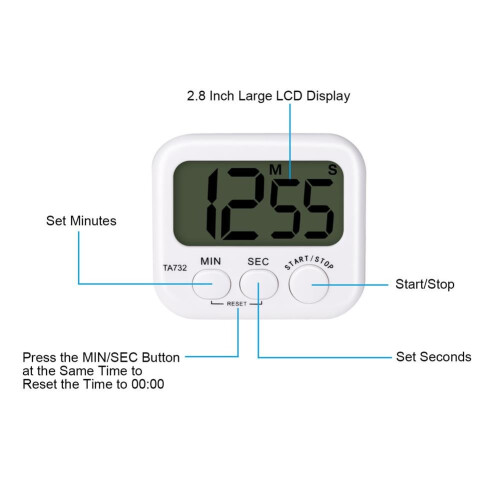 3 x Zipped Laundry Washing Mesh Bags with Digital Kitchen Timer 1