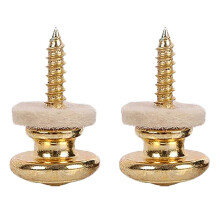 4PCS Wool Copper Guitar Strap Lock Locking Pegs Pins Mushroom Shape End Button Silver & Gold