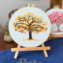 (Nanzhi, Bamboo stretch) Beginner embroidery kit tree hanging painting cross stitch suzhou embroidery diy embroidery material package