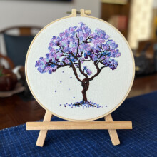 (Qingtang, No tension) Beginner embroidery kit tree hanging painting cross stitch suzhou embroidery diy embroidery material package