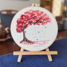 (Tsukimi, No tension) Beginner embroidery kit tree hanging painting cross stitch suzhou embroidery diy embroidery material package