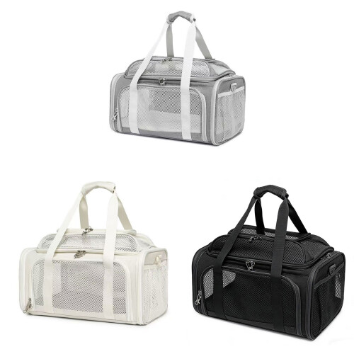 Breathable Meshes Cats Carriers With Detachable Cushions-Grey 1