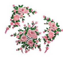 Washable Polyester Embroidered Appliques Sewing on-Light Pink