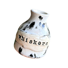 Creative Cats Whiskers Vases Small Resin-Black and white resi