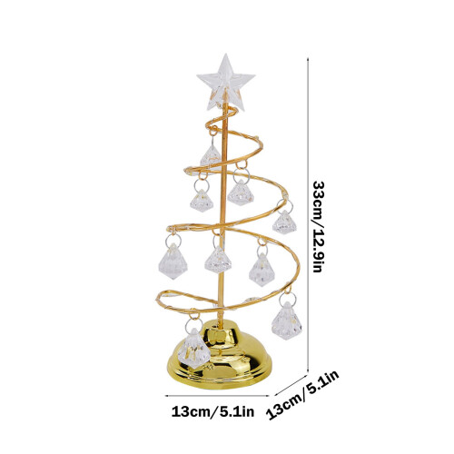 13 inch Pre-lit LED Crystal Christmas Tree Slim Desktop 2