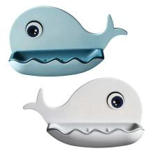 Plastic Whale Soap Dish For Bathroom Wall-light blue white