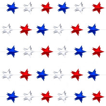 Five Colorful Star Patterned Paper Streamers Garlands For