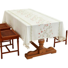 Beautiful Embroidered Tablecloth Washable Wrinkles-100*160cm H