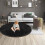 Kafsov Round Area Rug Black 40in Low Pile Machine Washable 4