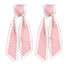 2 Stuks Geschulpte Krans Sjerp voor Voordeur Garland Lint-Roze