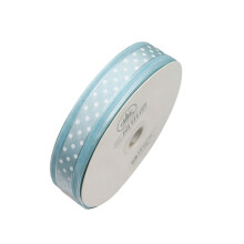 Versatile 2.5cm Round Dot Organza Ribbon For Gift Bows-Blue